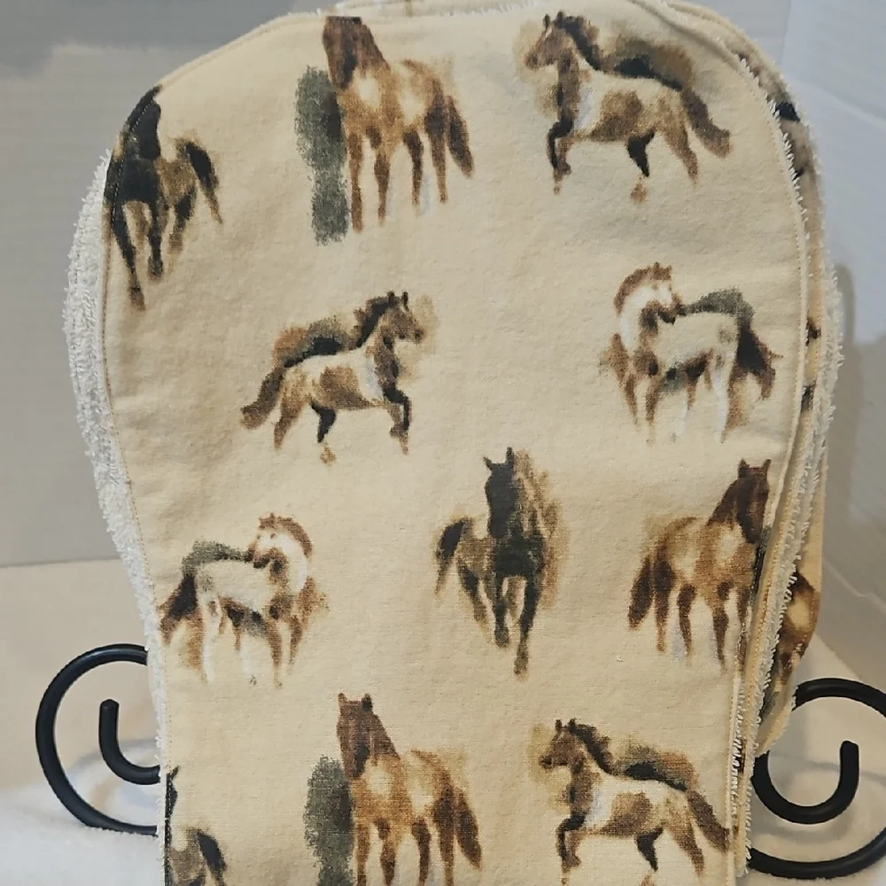 Kids Bib & Burp Charming Wild Horse Print Set of 3